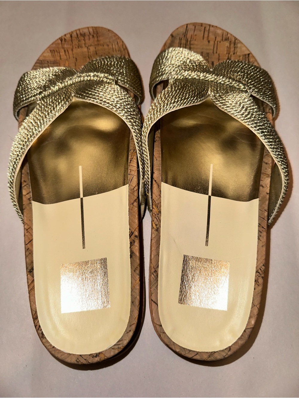 Dolce Vita Selda Gold Slip On Slide Sandals - Picture 3 of 5